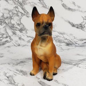 Boxer Dog Porcelain Hand Painted Figurine Mid Century